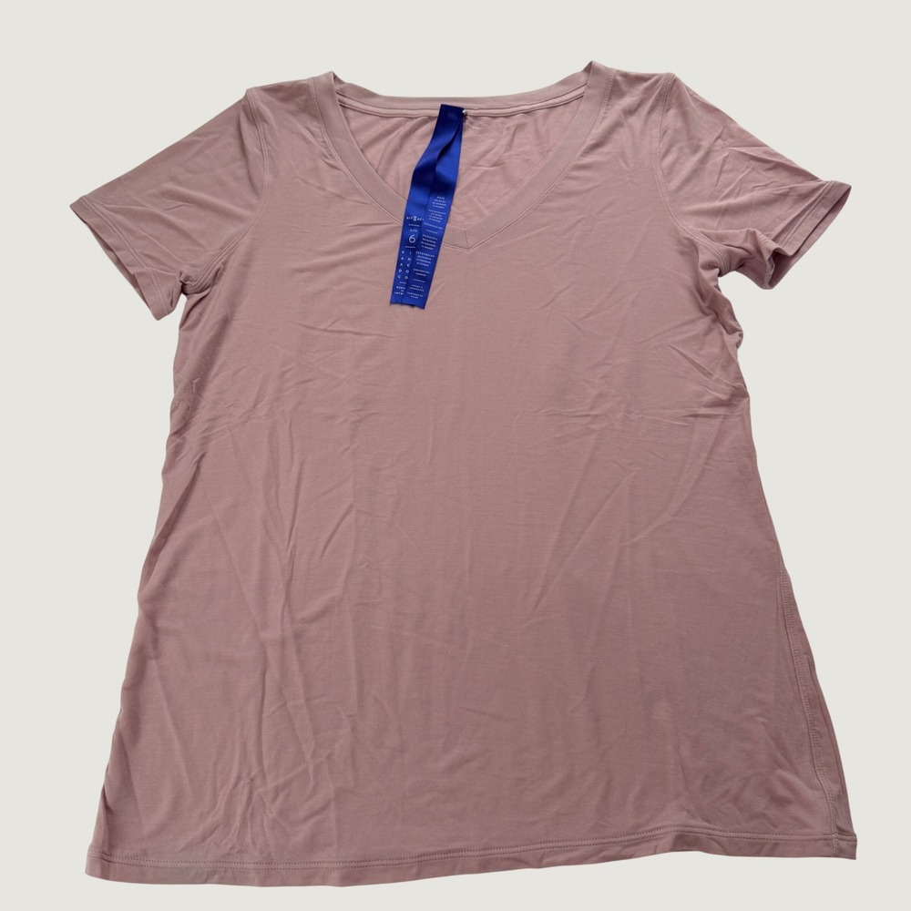 Kit and Ace V Tee Shirt Womens Size 6  Rayon Cashmere Blend Mauve Pink
